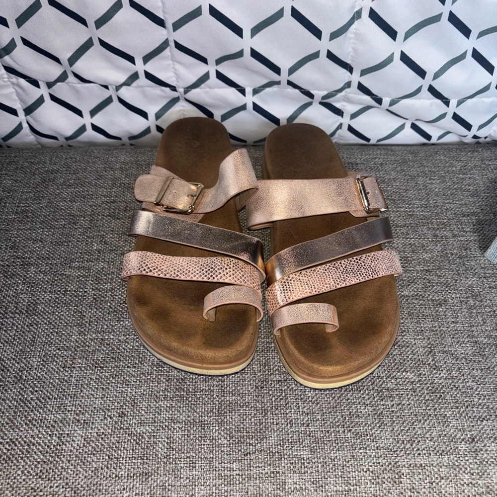 Brown and Bronze Strappy Sandals